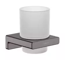 Hansgrohe AddStoris - dantų šepetėlio laikiklis su laikikliu, matinis stiklas/šlifuotas juodas chromas 41749340