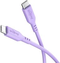 USB 2.0 Silikonkabel lila, USB-C Stecker > USB-C Stecker (lila, 1,5 Meter, PD 60 Watt)