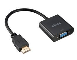 Akasa AK-CBHD15-20BK video cable adapter, 0.2 m, VGA (D-Sub) to HDMI Type A (Standard), Black