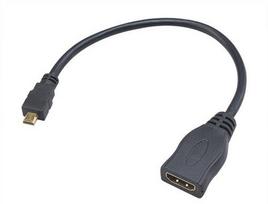 Akasa AK-CBHD09-25BK HDMI cable, 0.25 m, HDMI Type D (Micro) to HDMI Type A (Standard), Black