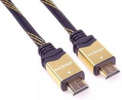 PremiumCord KPHDMET1 HDMI cable, 1 m, HDMI Type A (Standard), Black, Gold