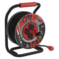 EMOS P08440 surge protector, Black, Red, 4 AC outlets, 230 V, 40 m