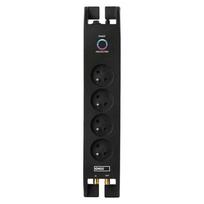 EMOS P54022 surge protector, Black, 4 AC outlet(s), 230 V, 2 m