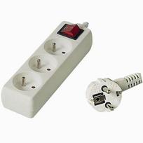 PremiumCord PP3K-05 power extension, 5 m, 3 AC outlets, White