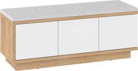 Hybrid HYB-02 3D batų spintelė su suoliuku – Ąžuolas Cremona / Balta blizgi / Eco balta