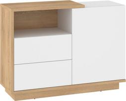 HYBRID HYB-03 Komoda 1D2S – Ąžuolas Cremona / Balta aukšto blizgumo