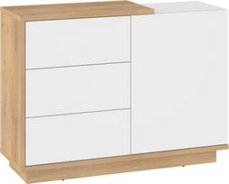 Hybrid HYB-04 Komoda 1D3S – moderni komoda, ąžuolas Cremona / balta blizgi