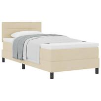 vidaXL Kiemas lova su galvūgalio Kreminė 90 x 200 cm audinys