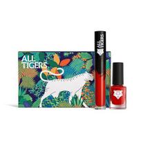 ALL TIGERS Natūralus & veganiškas lūpų dažų + nagų lako rinkinys „Call Me Queen“ 888 & „Hit It Big“ 298