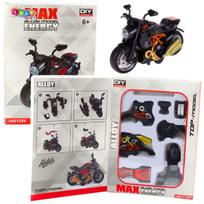 Surenkamas motociklo modelis DIY 1:14, juodas/oranžinis