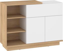 Hybrid HYB-06 Moderni komoda 2D1S – Cremona ąžuolas / Balta blizgi
