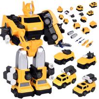 Magnetinis robotas transformeris 2in1, geltonas
