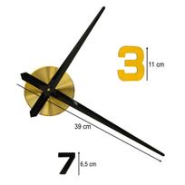 3D DIY lipdukų sieninis laikrodis 100–120 cm – juodas ir auksinis