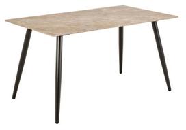 Wicklow stačiakampis valgomojo stalas 140×80 cm – modernus keraminis stalviršis, juodos plieninės kojos