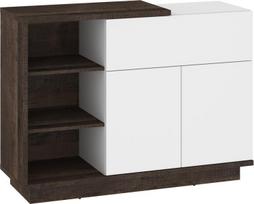 Hybrid HYB-06 Komoda 2D1S – Ąžuolas Grange / Aukšto blizgesio balta