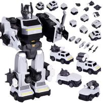 Magnetinis robotas transformeris 2in1, sidabrinis
