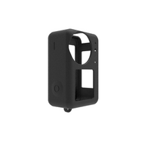 Siliconinis Puluz dėklas DJI Osmo Action 3 / 4 / 5 Pro su objektyvo dangteliu (juodas)