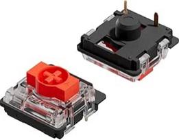 "Gateron ks-27" žemo profilio klavišų jungikliai mechaninėms žaidimų klaviatūroms | montuojami ant plokštės (Gateron Red, 90 vnt.)