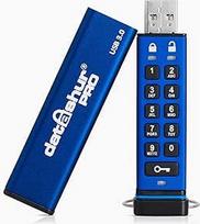 "iStorage datAshur PRO" 128GB - šifruota USB atmintinė - sertifikuota pagal FIPS 140-2 3 lygį - apsaugota slaptažodžiu - atspari dulkėms ir vandeniui