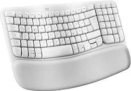 "Logitech Wave Keys" belaidė ergonominė klaviatūra - balta, itališkas QWERTY išdėstymas