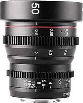 "Meike" 50 mm T2.2 mini fiksuotas pagrindinis rankinio fokusavimo plataus kampo kino objektyvas, skirtas M43 "Micro Four Thirds" MFT montavimo fotoaparatams BMPCC 4K Z CAM E1 E2 E2 E2C