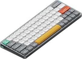 "nuphy Air60 V2" nešiojamoji mechaninė belaidė mini klaviatūra su apšvietimu, palaiko QMK/VIA, suderinama su "Windows/Mac OS/Linux", skirta "Bluetooth 5.1/2.4GHz/(USB-C) Grey Gateron Red Switch