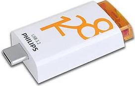 "Philips Click Edition" USB-C prievado USB 3.2 Gen 1 USB atmintinė USB atmintinė 128GB, skirta kompiuteriui, nešiojamajam kompiuteriui, išmaniajam telefonui, planšetiniam kompiuteriui su USB-C prievadu, skaitymo greitis iki 120MB/s