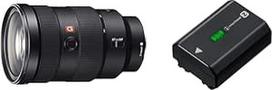 "Sony SEL2470GM E-Mount" fotoaparato objektyvas: FE 24-70mm F2.8G Master Full Frame Standard Zoom objektyvas ir NPFZ100.CE įkraunama Z serijos baterijų pakuotė - juoda