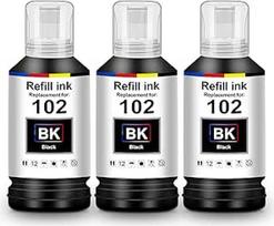 "UniPlus" rašalas, suderinamas su "Epson E102 Multipack" juodos spalvos spausdintuvo kasetėmis, suderinamomis su "Epson Ecotank" ET-4850 ET-3950 ET-2850 ET-3850 ET-4950 ET-4856 ET-2856 ET-15000 ET-2750 ET-2851 ET-4 956