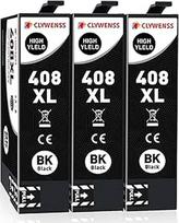 408XL juodos spalvos spausdintuvo kasetės, suderinamos su Epson 408XL 408 XL 408L Multipack, skirtos Workforce Pro WF-C4310DW WF-C4810DTWF WF-C4310 WF-C4310 WF-C4810 kasetėms, 3 vnt. (juodos spalvos)