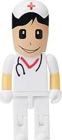 64GB "Cartoon Nurse" modelio USB atmintinė USB 2.0, skirta išorinei duomenų saugyklai, balta