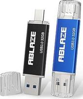 ABLAZE USB C atminties kortelė 32GB, dviguba C tipo USB + A 3.0 USB atminties kortelė, OTG atmintinė "Android" C tipo mobiliajam telefonui, nešiojamajam kompiuteriui, planšetiniam kompiuteriui, "Mac", PC
