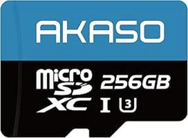 AKASO 256GB U3 MicroSDXC atminties kortelė, suderinama su veiksmo kameromis, išmaniaisiais telefonais, planšetiniais kompiuteriais, vaizdo kameromis ir stebėjimo kameromis