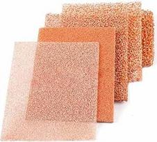 Aukštos temperatūros akytos vario putos - 0,1-10 mm akučių dydis, 60-98 % akytumas, skirtos elektrodams, 1 vnt. (0,2 mm x 150 mm x 50 mm)