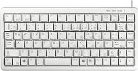 CHERRY G84-4100, kompaktiška mechaninė klaviatūra, vokiškas išdėstymas (QWERTZ), be "Windows" klavišų, laidinė (USB ir PS/2), CHERRY ML jungikliai, šviesiai pilka