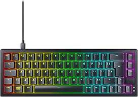 CHERRY XTRFY K5V2 kompaktiška 65% mechaninė žaidimų klaviatūra, UK išdėstymas (QWERTY), karšto keitimo klaviatūra, CHERRY MX2A RED jungikliai, juoda