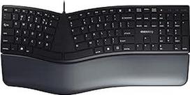 CHERRY KC 4500 Ergo, ergonomiška klaviatūra, ES išdėstymas (QWERTY), laidinė, riešo atrama su atminties putomis, išlenkta klaviatūra, juoda