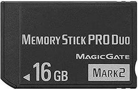 Didelės spartos 16GB "Memeory Stick Pro Duo" (Mark2) PSP atminties kortelė, suderinama su "Sony PSP1000 2000 3000" fotoaparato atminties kortele