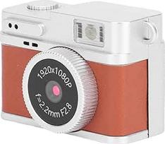 Dpofirs Mini raktų pakabukas fotoaparatas, 1080p HD mini retro skaitmeninis fotoaparatas su blykste, 180 mAh baterija, vaizdo įrašymo įrenginys kelionėms (rudas)