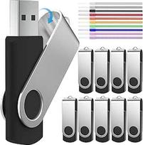 FEBNISCTE USB atmintinė 512MB Pack of 10 USB Flash Drives Sulankstoma atmintinė 512MB Juoda Mažos talpos atmintinė Metalinė atmintinė Duomenų saugykla Kalėdų kalendoriui Pastatytas
