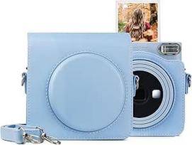 MUZIRI KINOKOO Square SQ1 Case for Fuji Instax SQ1 Camera PU odos apsauginis dėklas su reguliuojamu dirželiu per petį, mėlynos spalvos, rankinės laikiklis