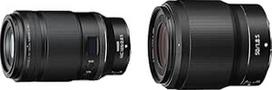 Nikon Z MC 105 mm 1:2.8 VR S juodas ir NIKKOR Z 50 mm 1:1.8 S objektyvas