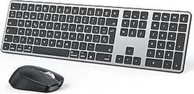 OMOTON "Mac" klaviatūros ir pelės belaidis rinkinys, skirtas "MacBook Air/Pro/iMac Pro/Mac Mini", "Bluetooth" belaidė klaviatūra QWERTZ su pele, įkraunama, daugiafunkcinė, ergonomiška, tylus rašymas, vokiškas išdėstymas