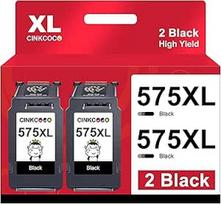 PG-575XL 575XL 575 XL atkurtos "Canon" 575 juodos spalvos kasetės, skirtos "Canon PIXMA TS3550i TR4755i TR4750i TS3551i TR4751i TS3750i TS3751i TS3752i TR4756i" (2 juodos spalvos)