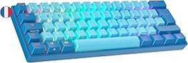 Ranked S60 Supernova mechaninė 60 proc. klaviatūra, "Hotswap" žaidimų klaviatūra, 62 programuojami klavišai su RGB apšvietimu, PC/Mac žaidėjams, AZERTY prancūzų kalba (mėlyna, Gateron Optical Brown)