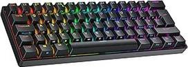 Ranked S60 Supernova mechaninė 60 procentų klaviatūra | Hotswap žaidimų klaviatūra | 62 programuojami klavišai su RGB apšvietimu | PC/Mac žaidėjams | ISO UK išdėstymas (juoda, Gateron Optical Brown)