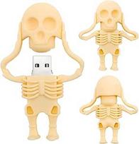 USB atmintinė 64GB Cartoon Skeleton Memory Stick USB Flash Drive juokinga atmintinė Flash Drive (geltona)