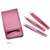 Tweezerman Micro Mini Tweezer pincetų rinkinys (3 x pincetas + dėklas) - 1 vnt.