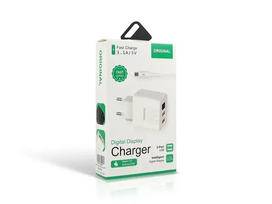 Greito įkrovimo blokelis - įkroviklis, 2 USB jungtimis 3.1A/5V