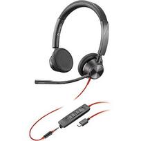 Hewlett Packard HP Poly Blackwire 3325 Stereo USB-C Headset +3.5mm Plug +USB-C/A Adapter 8X221AA